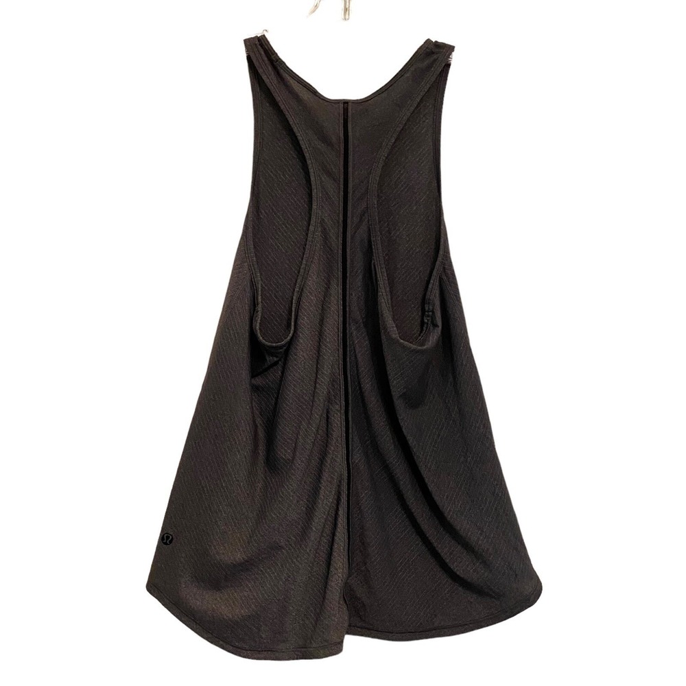 lululemon Cool Racerback‎ Tank Top Gray Black Textured Yoga Women's Small Size 4 - Picture 6 of 11